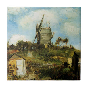 Azulejo De Cerâmica O Moulin de la Galette por Vincent van Gogh