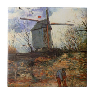 Azulejo De Cerâmica O Moulin de la Galette por Vincent van Gogh