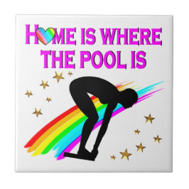 AZULEJO DE CERÂMICA  O NADOR ESTÁ SEMPRE PRONTO PARA A PISCINA