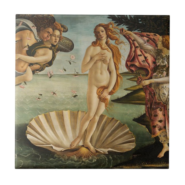 Azulejo De Cerâmica O Nascimento de Vênus - Sandro Botticelli (Frente)