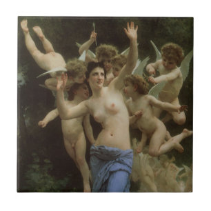 Azulejo De Cerâmica O Ninho de Vespas de William Adolphe Bouguereau