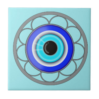 Azulejo De Cerâmica O olho mau azul repele a energia negativa -
