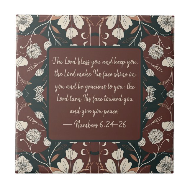 Azulejo De Cerâmica O Ouumn Blossomas Personalizáveis Bênção (Frente)