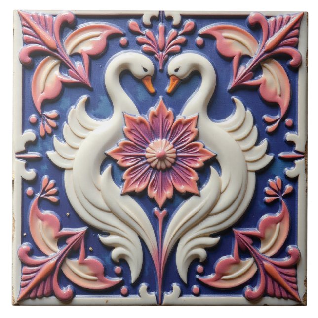 Azulejo De Cerâmica O Pacto da Flor do Cisne (Frente)