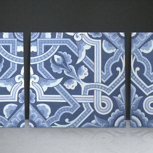 Azulejo De Cerâmica O padrão floral azul delft de Christopher Dresser