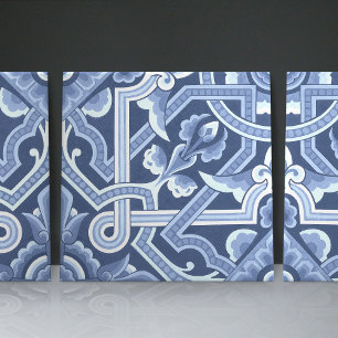 Azulejo De Cerâmica O padrão floral azul delft de Christopher Dresser