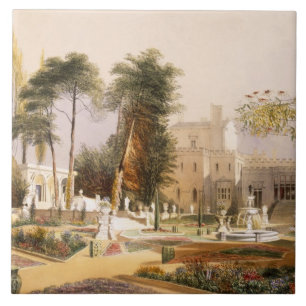 Azulejo De Cerâmica O Parterre nos jardins em Wilton, o assento de