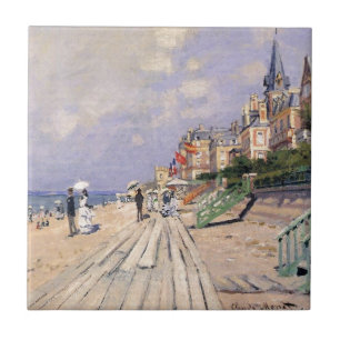 Azulejo De Cerâmica O passeio à beira mar em Trouville Claude Monet