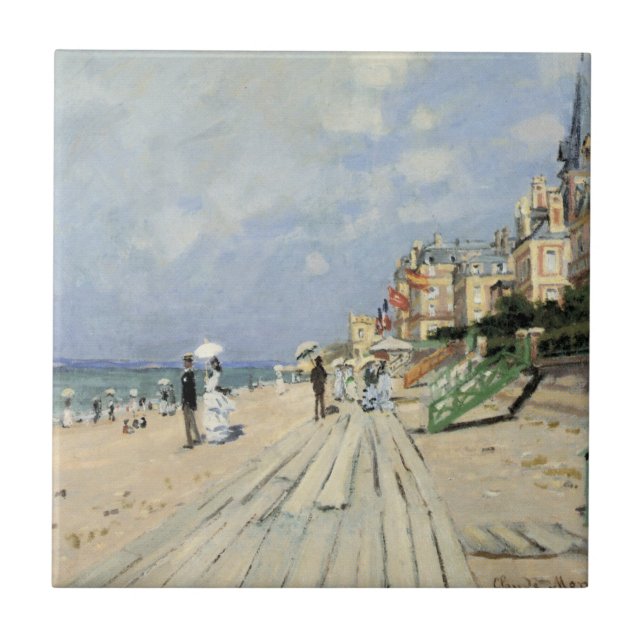 Azulejo De Cerâmica O passeio em Trouville por Claude Monet (Frente)