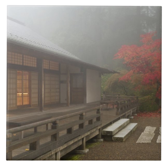 Azulejo De Cerâmica O pavilhão no Jardim Japonês Portland (Frente)