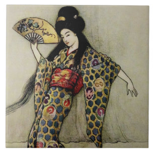 Azulejo De Cerâmica “O Pente de Ouro” por Warwick Goble