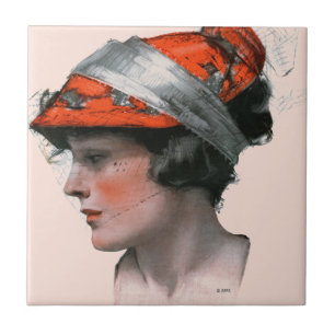 Azulejo De Cerâmica O perfil da mulher