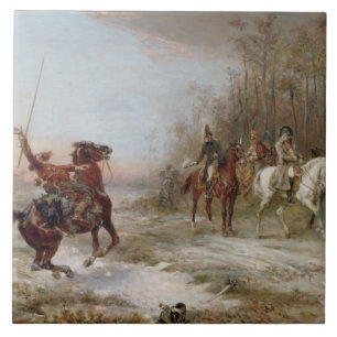 Azulejo De Cerâmica O perigo de Napoleon no Brienne-le-Castelo, c.1891