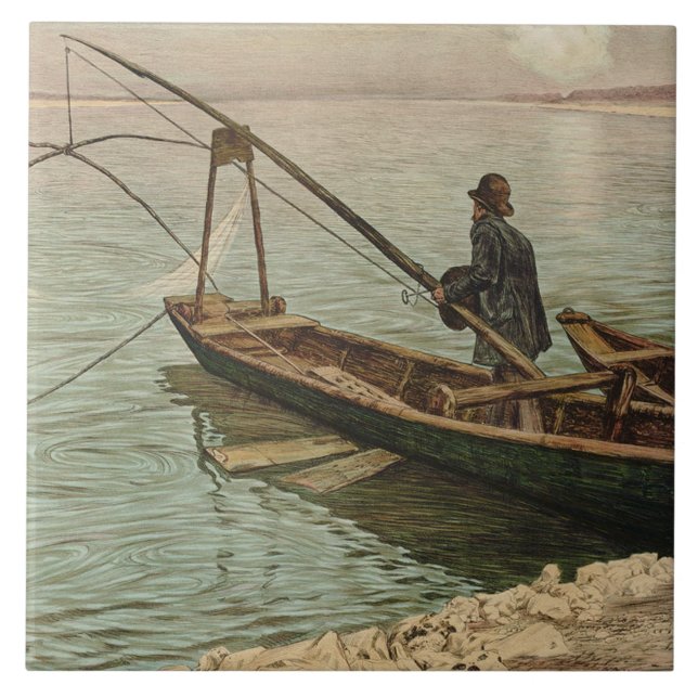 Azulejo De Cerâmica O pescador (por Max Kurzweil) (Frente)