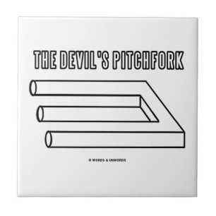 Azulejo De Cerâmica O Pitchfork do diabo (ilusão óptica)