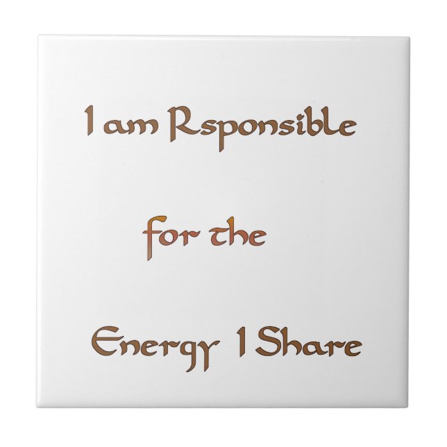 Azulejo De Cerâmica O Poder Dentro: Energia Importa (Frente)