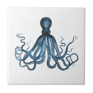Azulejo De Cerâmica O polvo kraken o mar litoral náutico da praia do