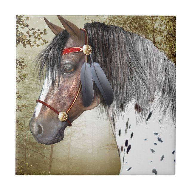 Azulejo De Cerâmica O pônei indiano (Frente)