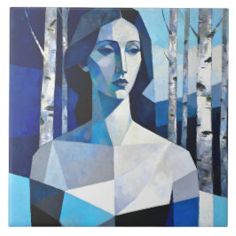 Azulejo De Cerâmica O Porte de “Caelith” – Um Retrato Abstrato