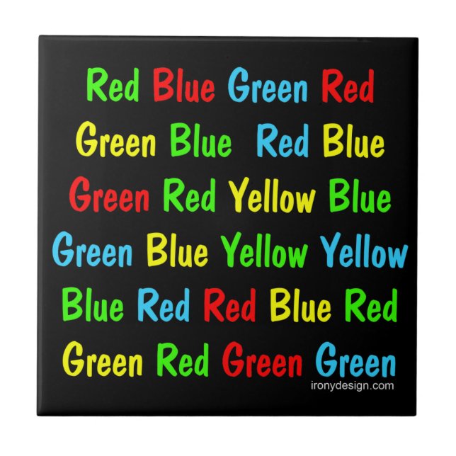 Azulejo De Cerâmica O poster do teste de Stroop (Frente)