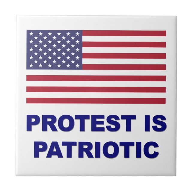 Azulejo De Cerâmica O protesto é Patriótico (Frente)