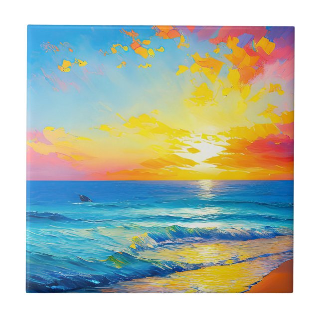 Azulejo De Cerâmica "O que está na água". (Frente)