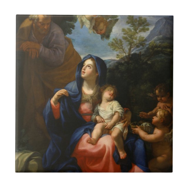 Azulejo De Cerâmica O resto no vôo em Egipto (Frente)