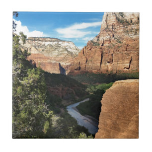 Azulejo De Cerâmica O rio Virgin em Zion Canyon