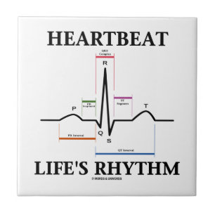 Azulejo De Cerâmica O ritmo da vida da pulsação do coração (ECG/EK