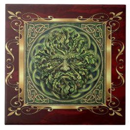 Azulejo De Cerâmica O ritual medieval vermelho da feitiçaria do rubi