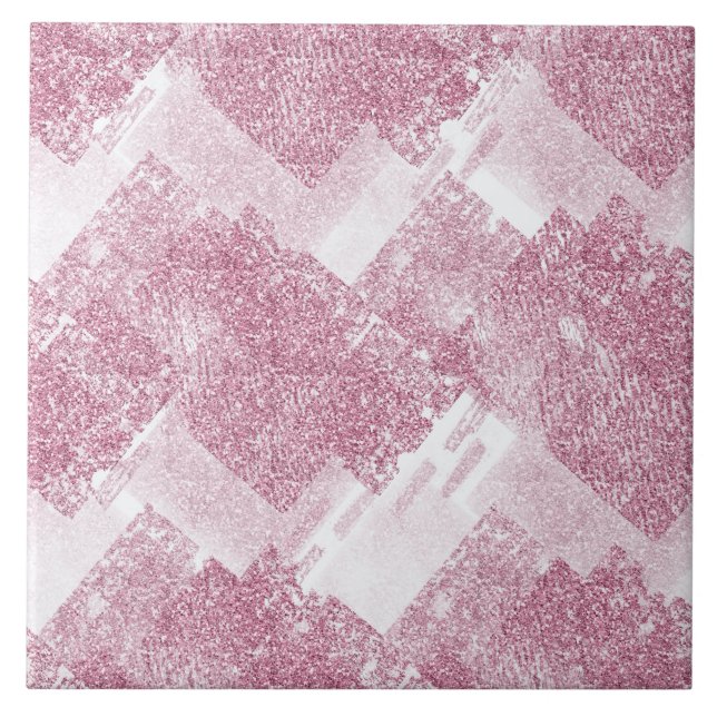 Azulejo De Cerâmica O rosa brilha no branco. (Frente)