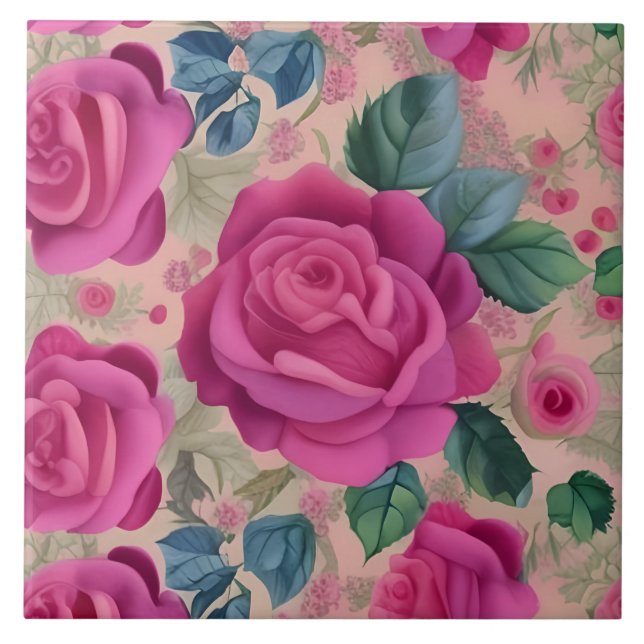 Azulejo De Cerâmica O Sabor Dos Rosas - Soft E Serene (Frente)