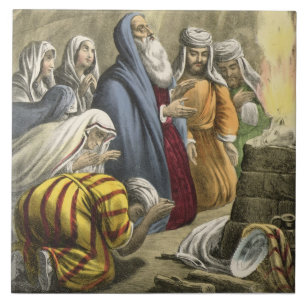 Azulejo De Cerâmica O sacrifício de Noah em deixar a arca, de uma
