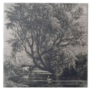 Azulejo De Cerâmica O salgueiro (gravura a água-forte)