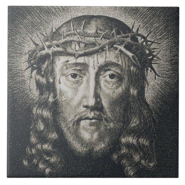 Azulejo De Cerâmica O Santo Rosto coroado de espinhos (Frente)