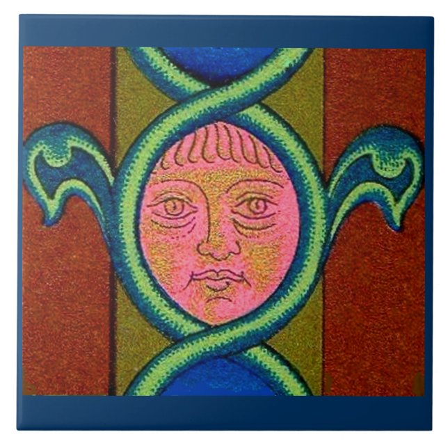 Azulejo De Cerâmica O século 16 encontrou rosto (Frente)