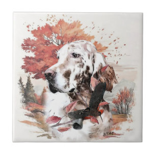 Azulejo De Cerâmica O Setter Inglês, Caça à Paixão