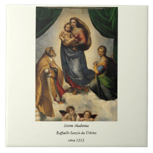 Azulejo De Cerâmica O "Sistine clássico Madonna" de Raphael (cerca de
