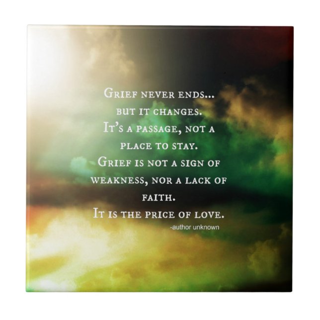 Azulejo De Cerâmica O SOFRIMENTO nunca termina (Frente)