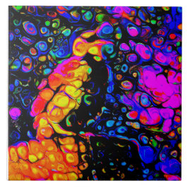 Azulejo De Cerâmica O Solitário Pássaro 4: Estilo de Arte Líquida