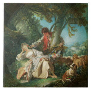 Azulejo De Cerâmica O Sono Interrompido por François Boucher