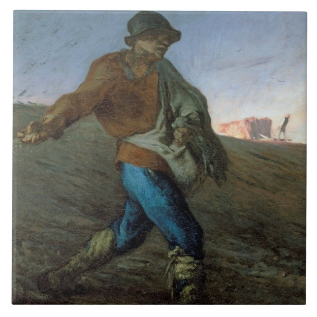 Azulejo De Cerâmica O Sower, Jean-Francois Millet (Frente)