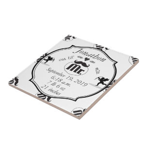 Azulejo De Cerâmica O Sr. Mustache Lil Man Baby Boy Stats