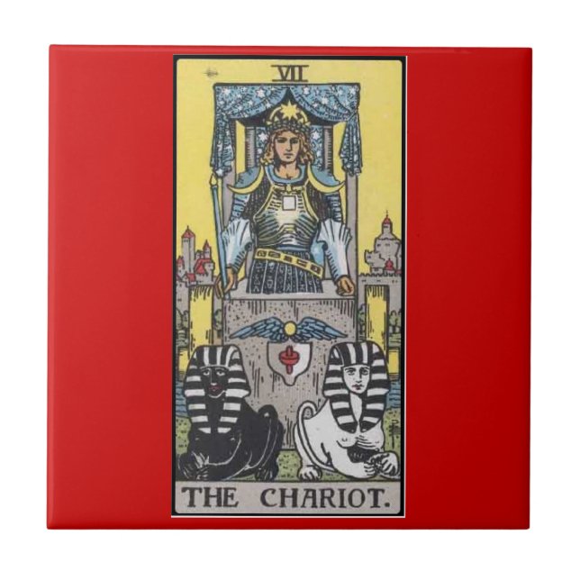Azulejo De Cerâmica o tarot do chariot (Frente)