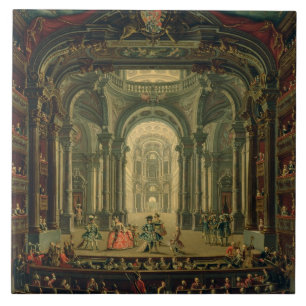 Azulejo De Cerâmica O Teatro Reale em Turin (óleo em canvas)