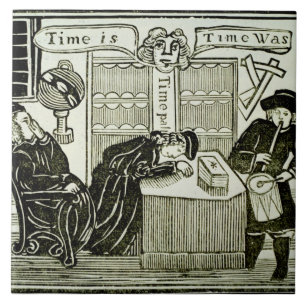 Azulejo De Cerâmica O "tempo é, tempo era", cópia de uma ilustração de