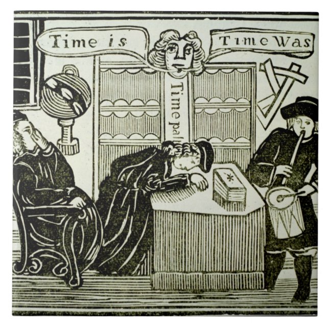 Azulejo De Cerâmica O "tempo é, tempo era", cópia de uma ilustração de (Frente)
