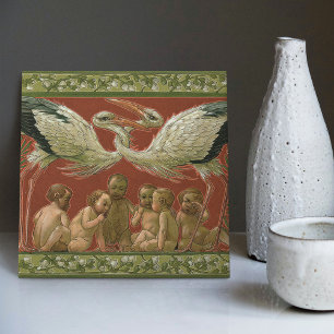 Azulejo De Cerâmica O Tender de Anton Seder armazena Art Nouveau Wall