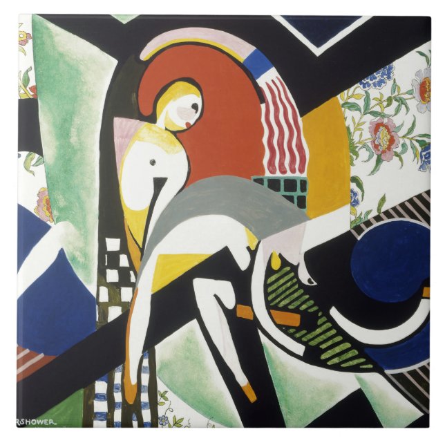 Azulejo De Cerâmica O Thundershower, trabalho de arte colorido (Frente)