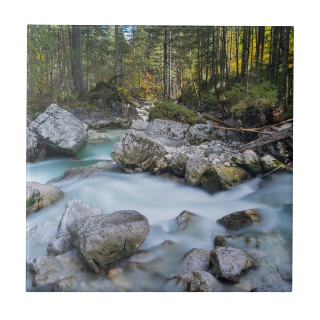 Azulejo De Cerâmica O torrente Ramsauer Ache (Frente)